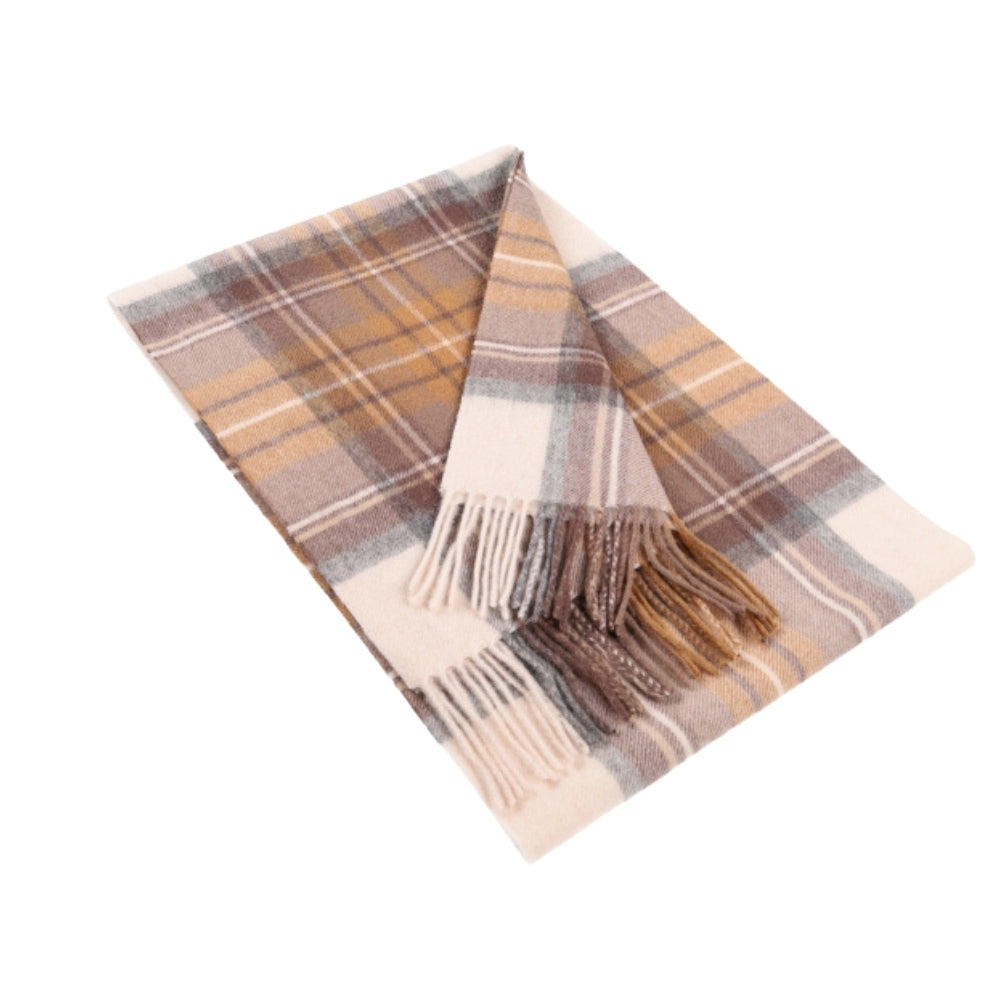 Brown check scarf in 100% wool – London