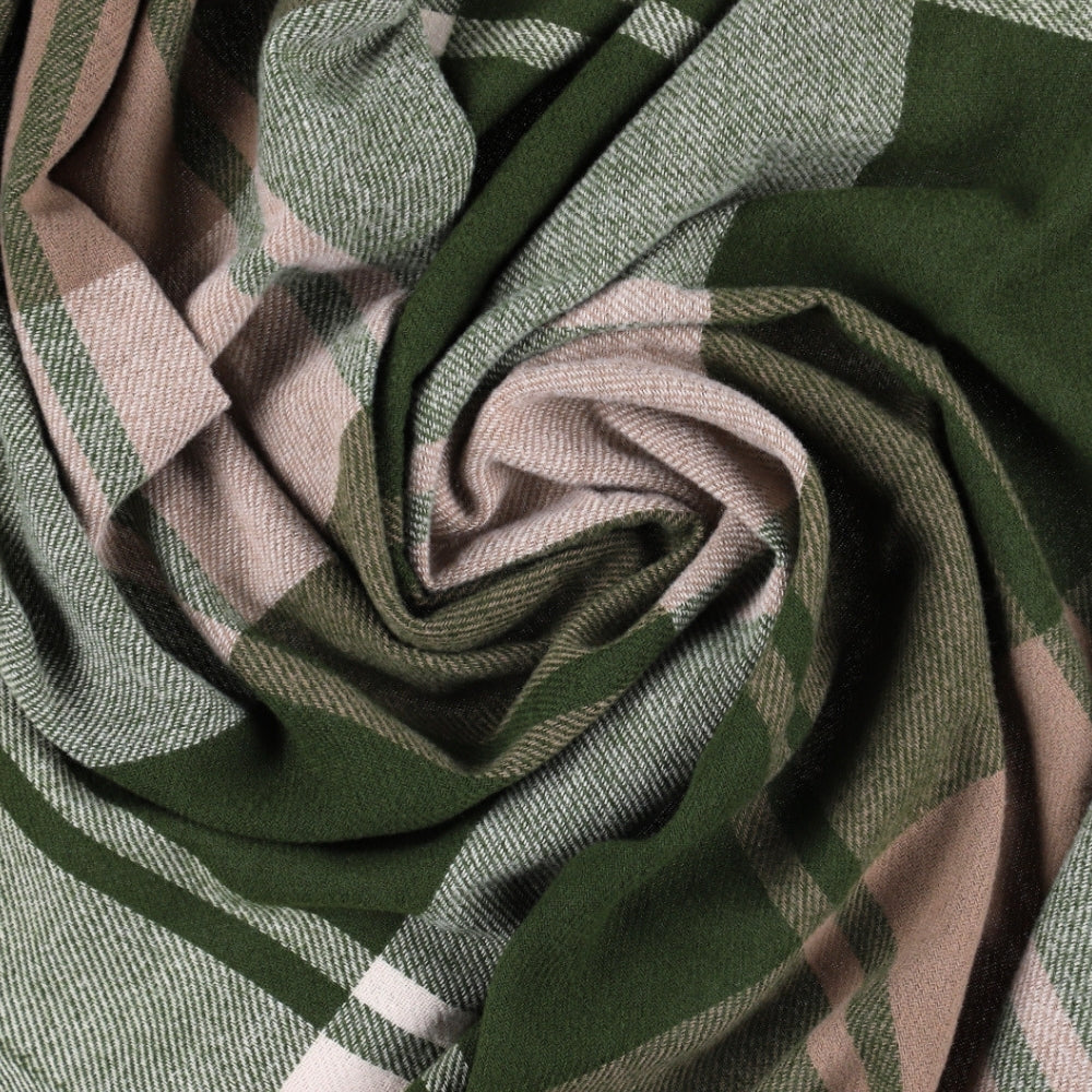 Green check scarf with fringe – Liverpool